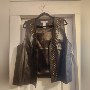 Black and Gold Studded Women's Vest